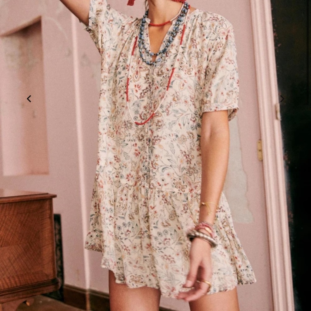 SEZANE lenitta dress in botanic garden